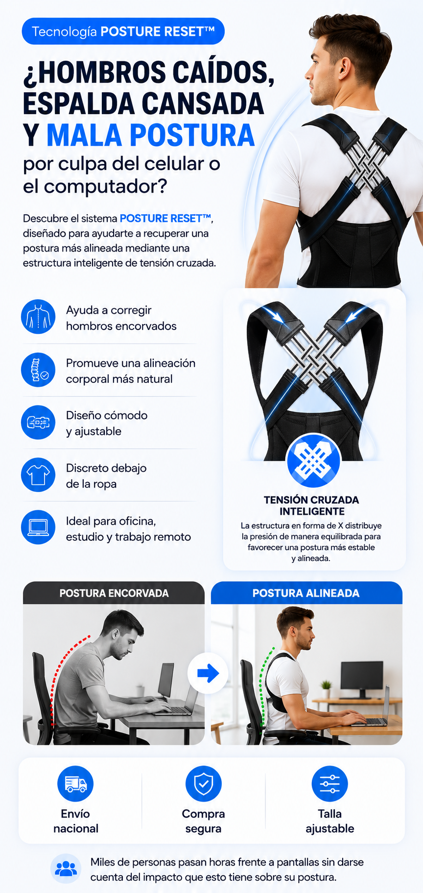Beneficios del Corrector de Postura para espalda y hombros
